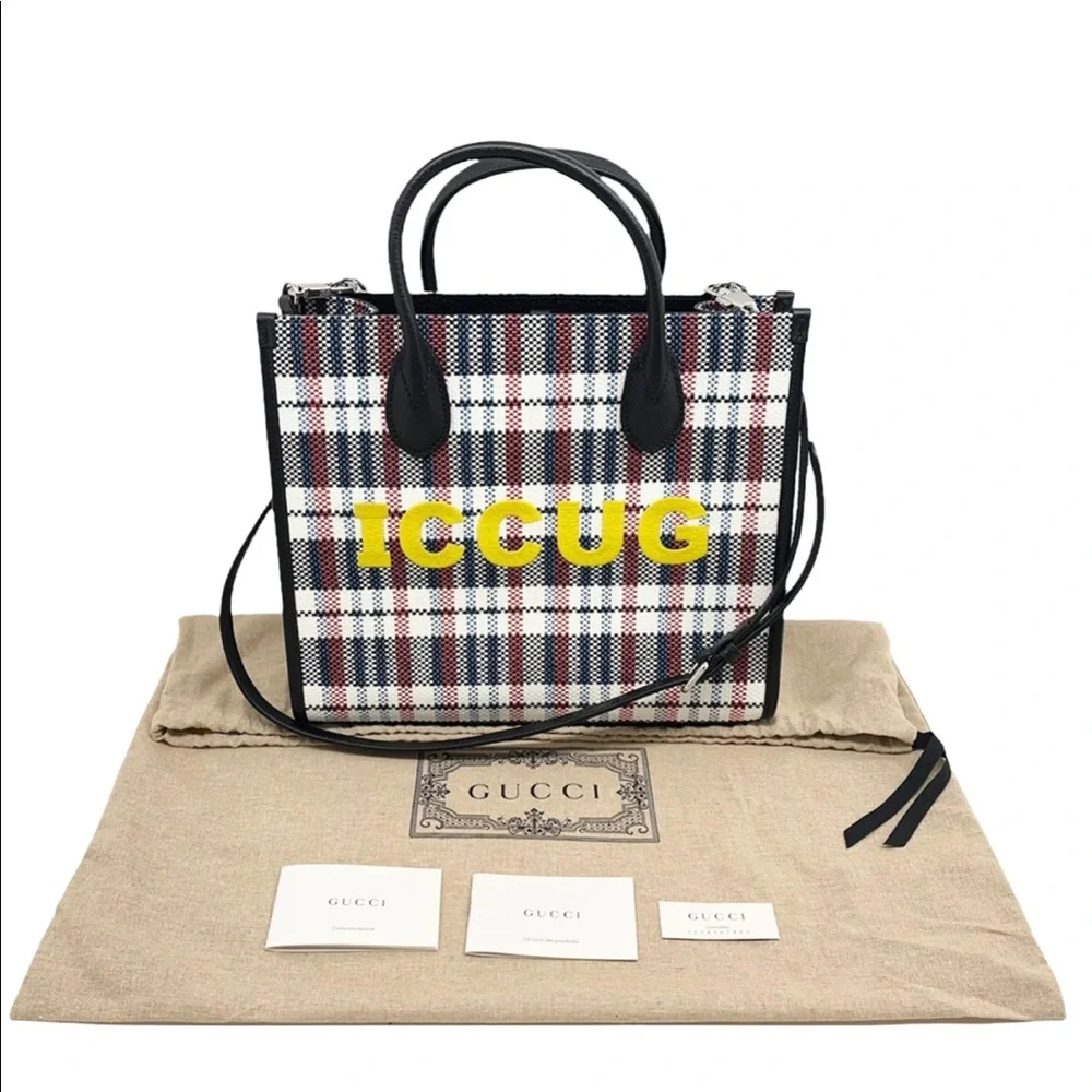 Gucci “ICCUG” Reverse Embroidered Logo Tote Bag